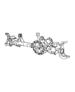 68035264AA - Front Axle; Dana 186 MM; Differential and Drive Line: Service Front Axle for Mopar Image