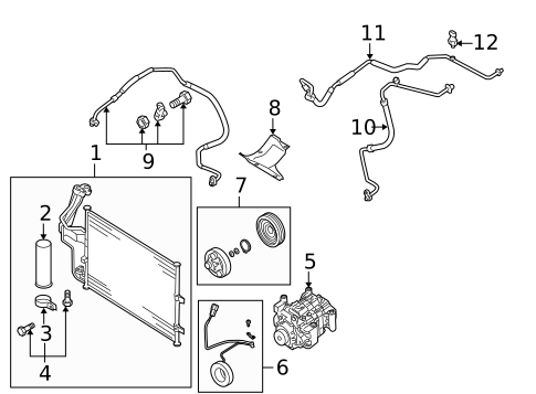 Condenser, Compressor & Lines for 2004 Mazda 3 #0