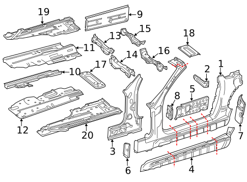 Hinge Pillar for 2014 Mercedes-Benz SLK350 #0