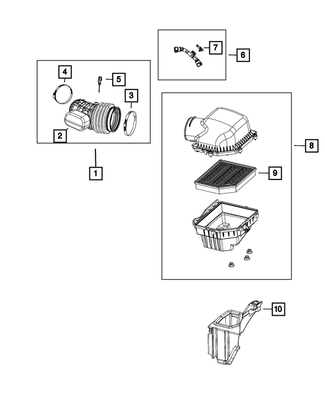53011075AA - Fuel and Accelerator Pedal: Clean Air Duct for Mopar Image image