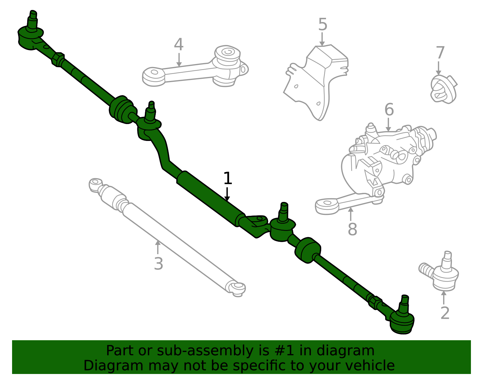 thumbnail image 2 of Lemförder Steering Drag Link Assembly For Mercedes R170 – Includes Center Link, Inner & Outer Tie Rods 2 of 5