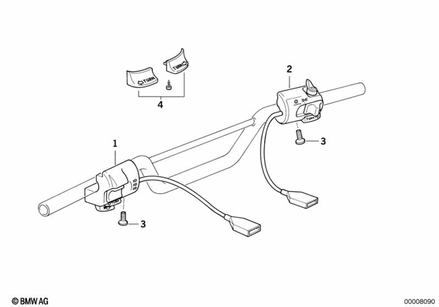 61312305233 - General Electrical System: Combination Switch with Continuous Light -  for BMW-Motorrad Image