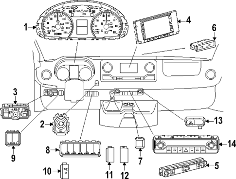 Cluster & Switches for 2021 Mercedes-Benz Sprinter 1500 #1