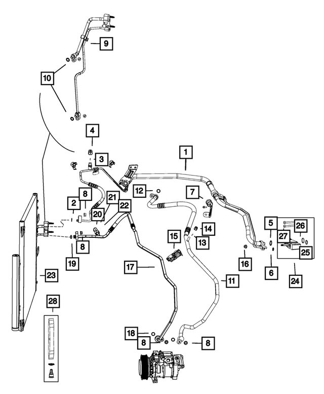 52014545AB - Air Conditioners and Heaters: A/c Condenser Line for Mopar Image