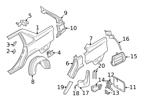 Exterior Trim - Quarter Panel for 2000 Volvo S70 #0