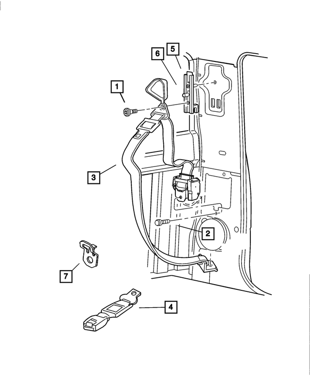55361000AA - Interior Trim: Seat Belt Turning Loop Adjuster for Mopar Image