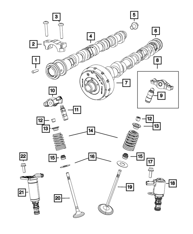 68661147AC - 3.6L Gas w/BSG; Engine: Intake Camshaft, Right Side for Mopar Image