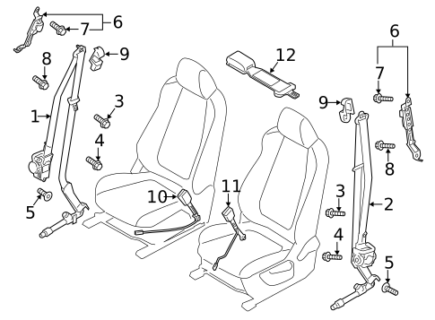 Front Seat Belts for 2021 Mazda CX-3 #0