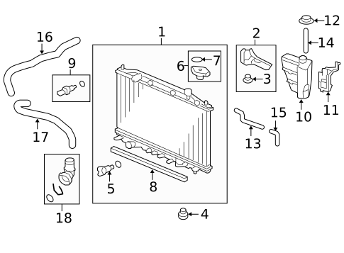 Radiator & Components for 2013 Honda Crosstour #0