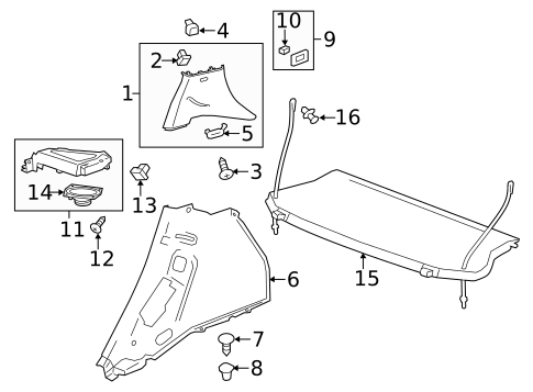 Interior Trim - Quarter Panels for 2016 Chevrolet Spark EV #0