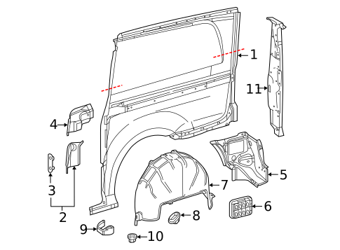 Side Panel & Components for 2017 Mercedes-Benz Metris #0