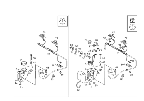 Pane Washer, Headlamp Wiper/Washer for 1998 Mercedes-Benz E430 #0