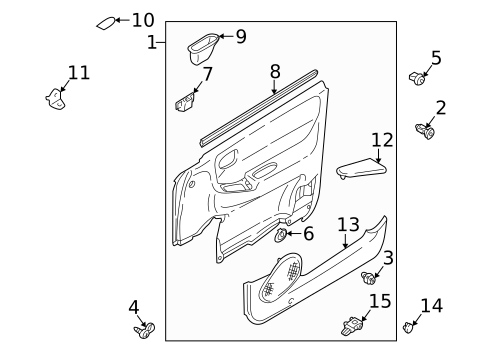 Interior Trim - Front Door for 1999 Mazda 626 #1