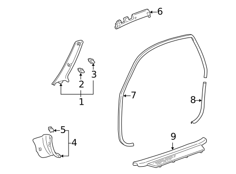 Interior Trim - Pillars for 2003 Toyota Echo #1