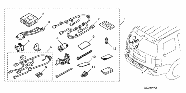 Back-UP Sensor - Attachment (3) (With Pwr Tailgate) for 2012 Honda Pilot #0