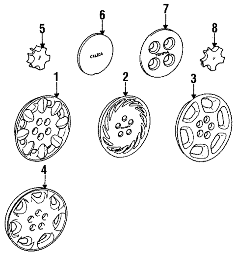 Caps & Covers for 1993 Toyota Celica #0