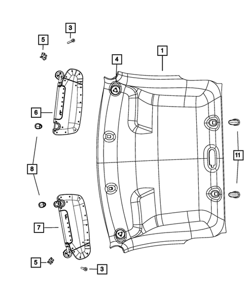 Headliners-Visors-Assist Straps for 2016 Ram 3500 #0