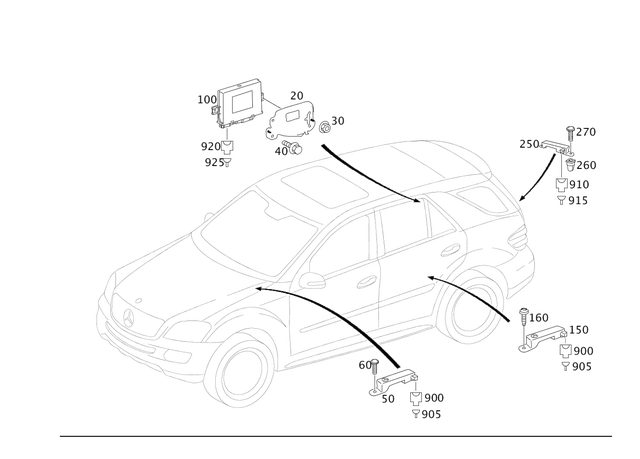 1645453740 - Electrical System: Holder for Mercedes-Benz: ML320, ML500, ML550, ML63 AMG Image image