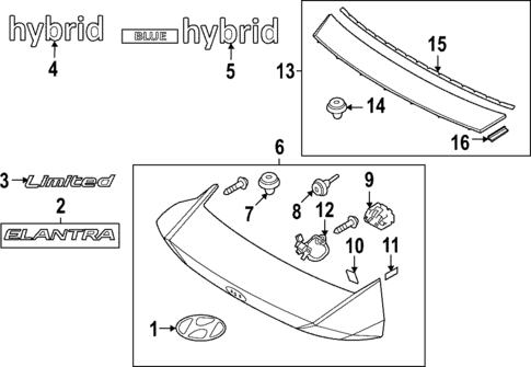 Exterior Trim - Trunk for 2021 Hyundai Elantra #0