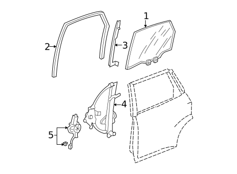 Glass - Rear Door for 2008 Honda Fit #0