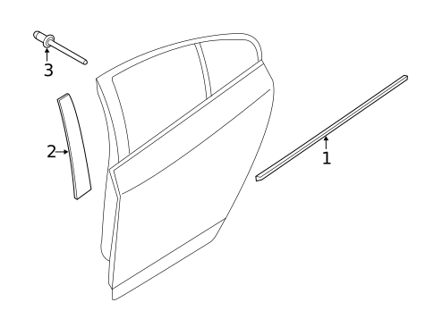 Exterior Trim - Rear Door for 2017 Volvo S60 Cross Country #0