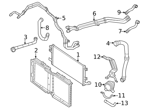 Radiator & Components for 2021 Mercedes-Benz GLS 63 AMG&reg; #1