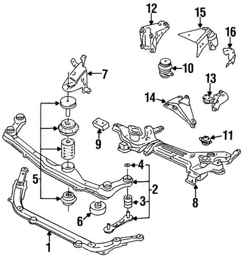 Engine Mounting for 1999 Volkswagen Golf #0