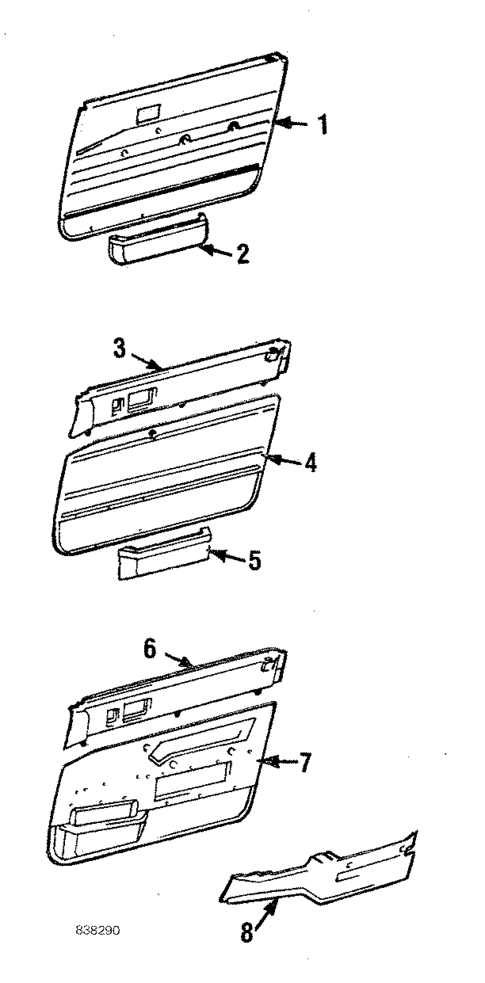 Front Door Trim for 1984 Toyota Camry #0