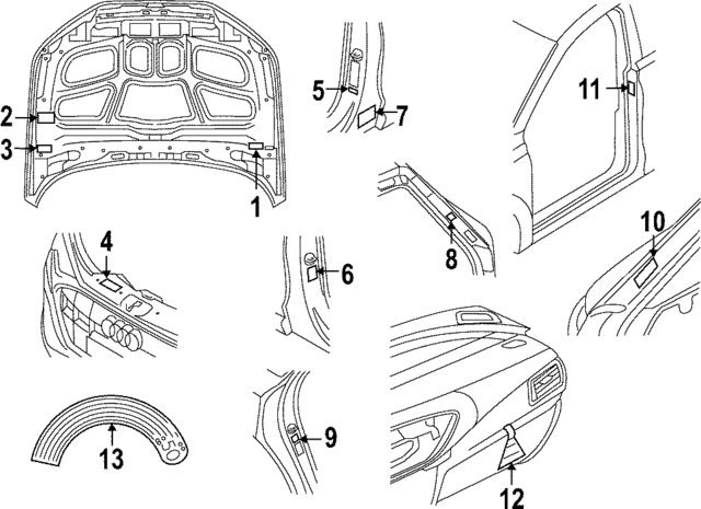 4S0010515 - Body: AC Label for Audi Image