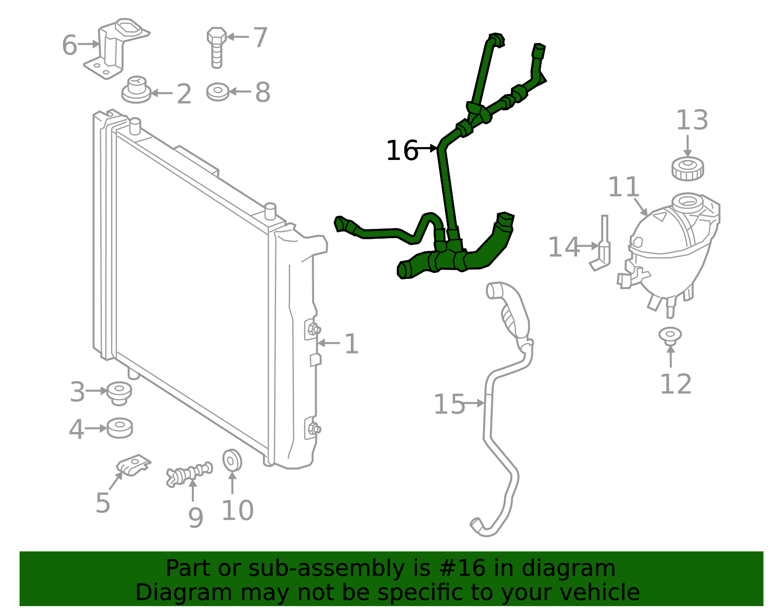 Radiator Hose 463-501-92-84 - Dependable OEM Engine Cooling ...