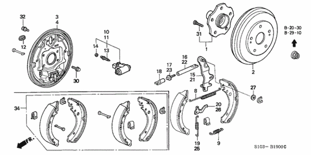 Rear Brake (Drum) for 2001 Honda CR-V #0