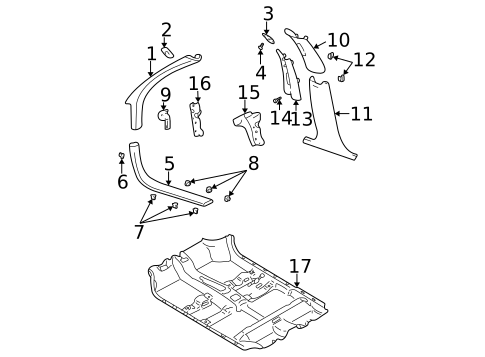 Interior Trim - Pillars for 2003 Chevrolet Impala #0