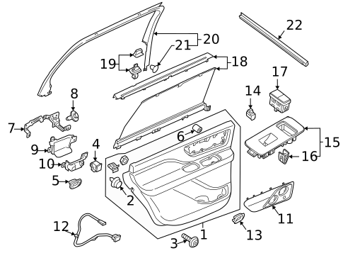 Interior Trim - Rear Door for 2025 Lincoln Aviator #0