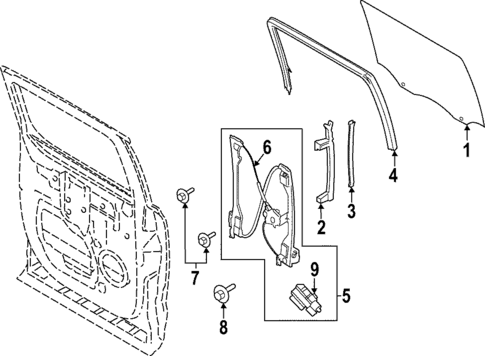 Glass - Rear Door for 2023 Ford F-150 Lightning #0