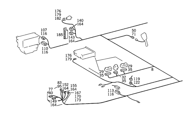 1405431807 - Electrical Equipment and Instruments: Electric Cable for Mercedes-Benz: 400SE, 500SEL, S420 Image image