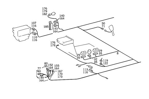 Tail Lamp Cable Harness and Fuel Pump Cable for 1993 Mercedes-Benz 400SEL #0