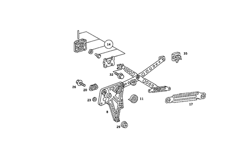 Window Regulator for 1985 Mercedes-Benz 380SE #1
