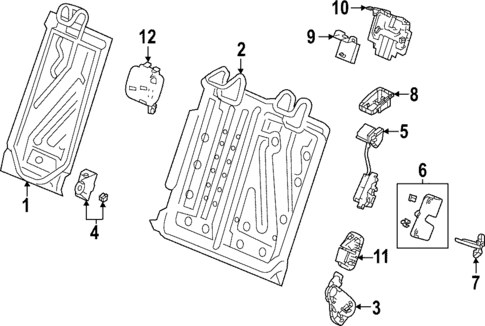 Rear Seat Components for 2022 Honda Civic #1