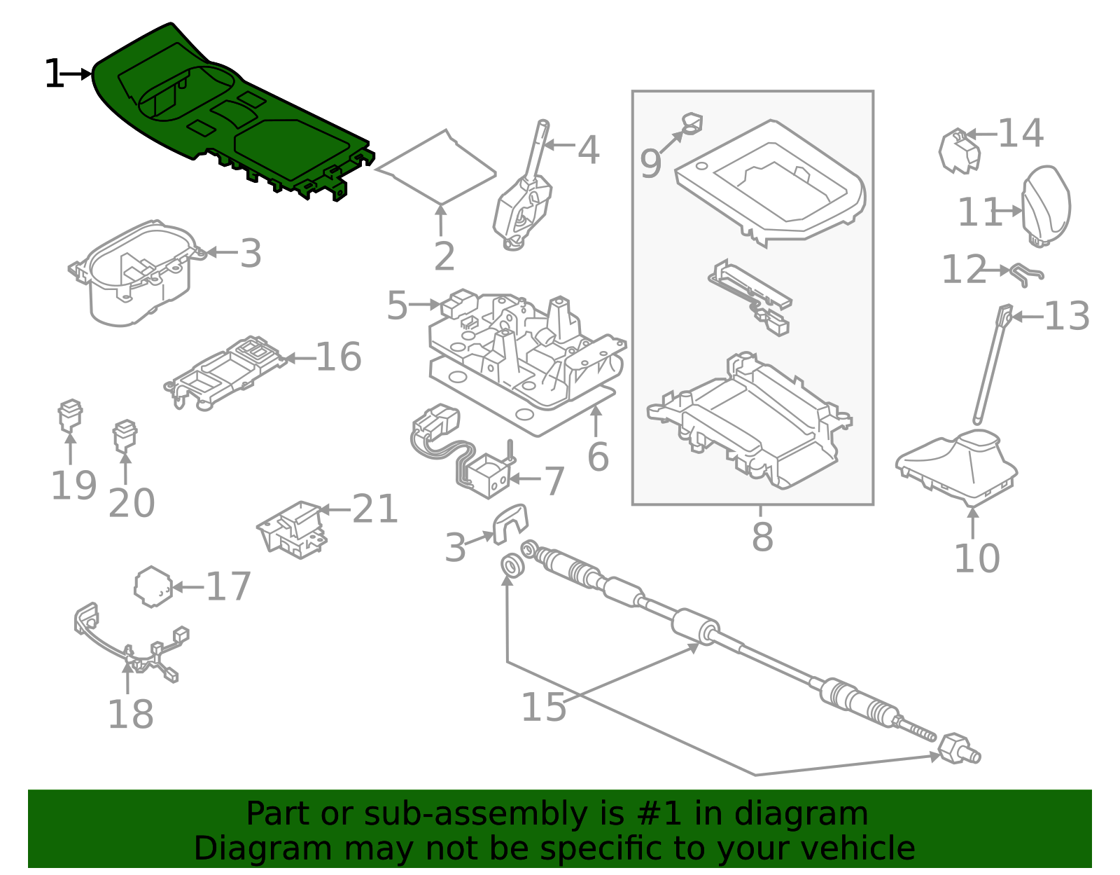 2019-2023 Subaru Crosstrek Shift Panel 92169FL100 | Buy Subaru Parts