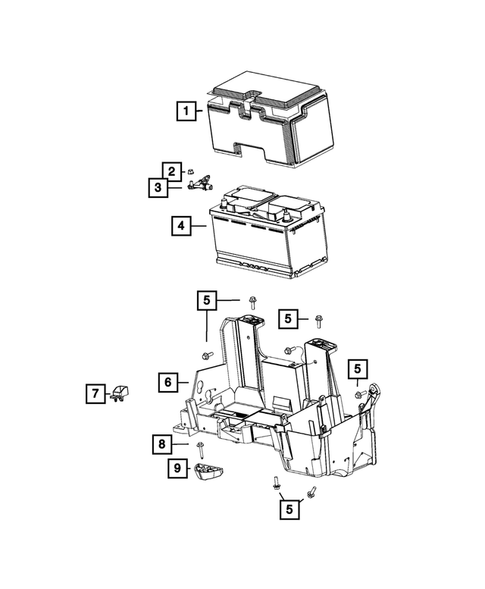 Battery, Battery Tray and Cables for 2014 Ram 1500 #0