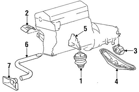 Engine & Trans Mounting for 1993 Mercedes-Benz 300E #0