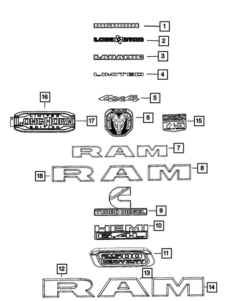 Nameplates for 2021 Ram 2500 #0