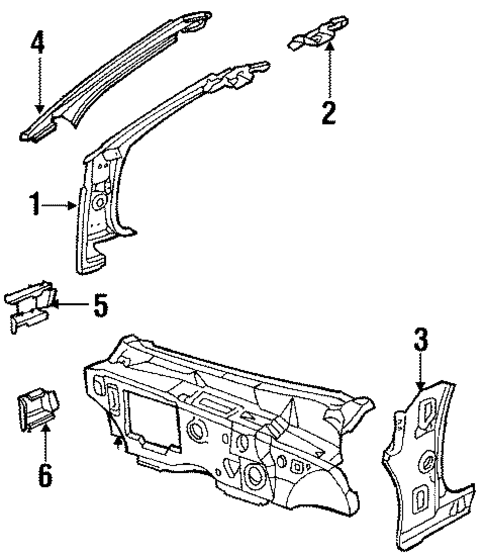 Hinge Pillar for 1988 Buick LeSabre #1