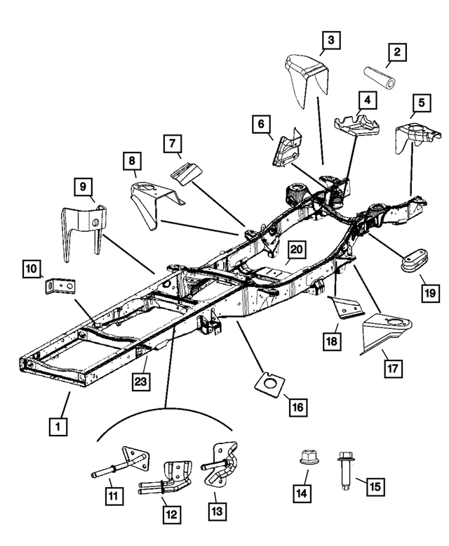 52122173AF - Frames and Bumpers: Chassis Frame Assembly for Mopar Image image