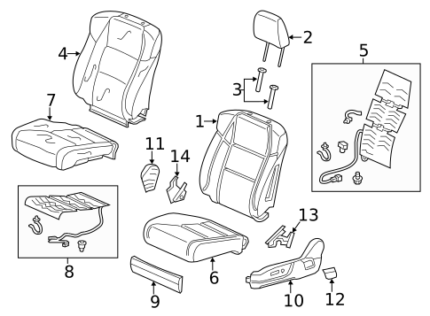 Driver Seat Components for 2022 Acura ILX #0