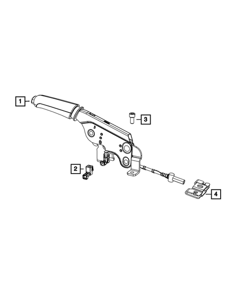Parking Brake Level, Cables, and Rear Disc Park Brake Assembly for 2019 Fiat 500 #1