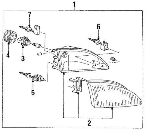 Headlamp Components for 1998 Ford Mustang #0