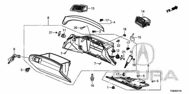 Instrument Panel Garnish (Passenger Side) for 2013 Acura ILX #0