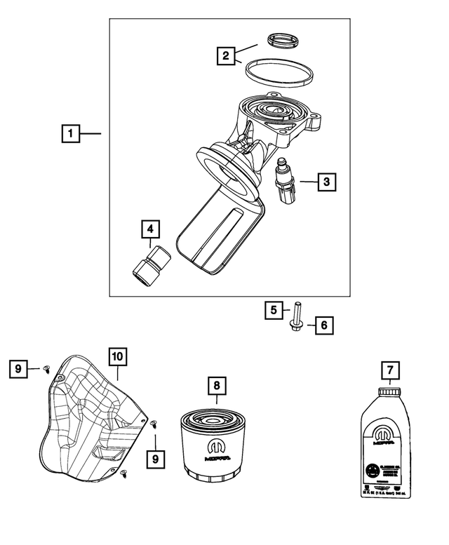 4893402AB - 5.7L Gas; Engine: Oil Filter Adapter for Mopar Image image