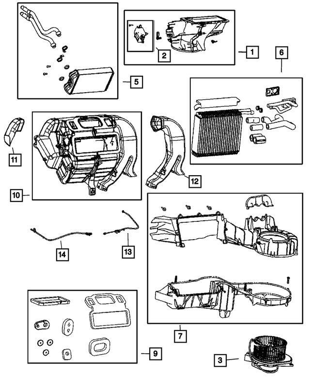 « 5179474AA – Air Conditioners and Heaters : Evaporateur Et Souffleuse Boitier pour Mopar Image »